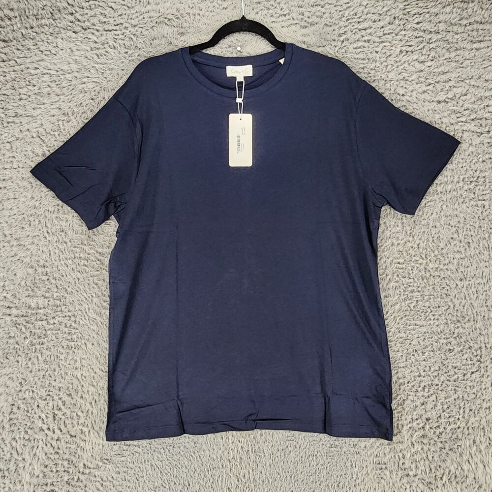 Cotton & Co Shirt Mens XL Blue Short Sleeve Lounge Tee *NWT*